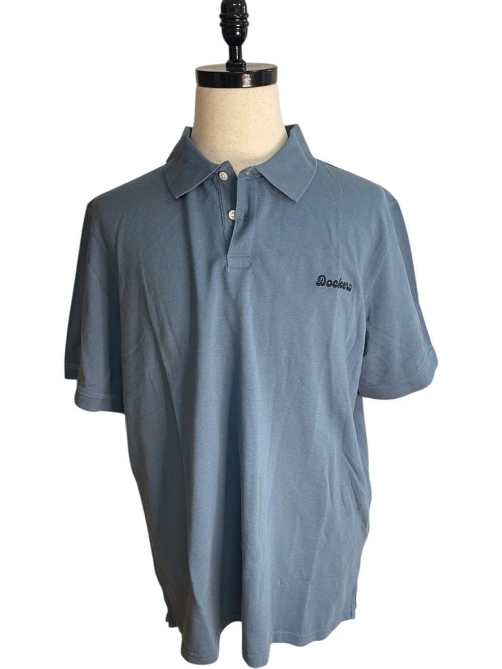 Dockers Rib Collar Polo Blue